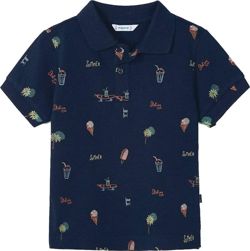 POLO T-SHIRT MAYORAL 026 ΣΚΟΥΡΟ ΜΠΛΕ (122 CM)(7 ΕΤΩΝ)