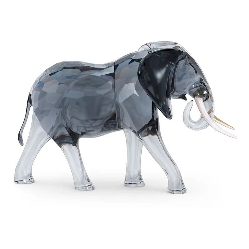 Swarovski Unisex Decorative Elephant Bull 5611302, Gray Glass, 12.8 x 19.7 x 10 cm 12,8X19,7X10CM