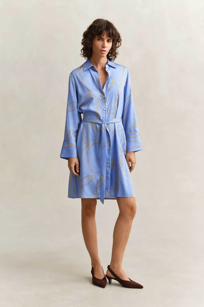 Gant γυναικείο mini φόρεμα σεμιζιέ με print Regular Fit - 4503497 Μπλε Ανοιχτό