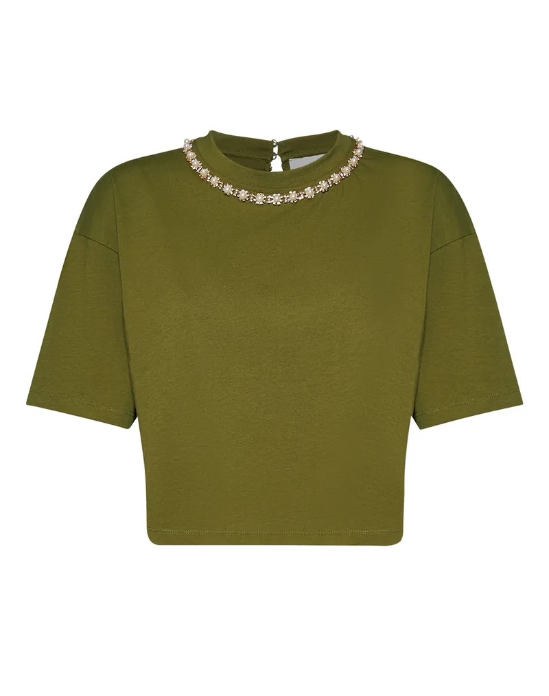 SILVIAN HEACH T-SHIRT TIPAM GPP26121TS-GREEN MILITARY ArmyGreen