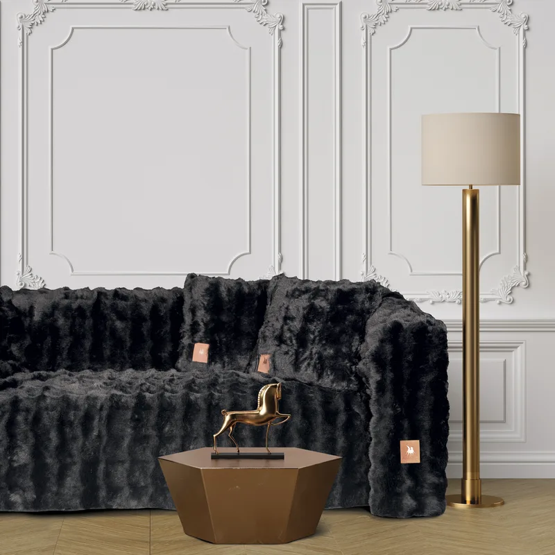 Ριχτάρι Γούνινο Faux Fur Διθέσιος 180x250εκ. Premium 3938 Μαύρο Greenwich Polo Club (Ύφασμα: Polyester, Χρώμα: Μαύρο) - Greenwich Polo Club - 206182503938