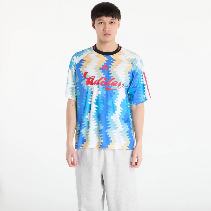 T-shirt adidas House Of Tiro X Common Goal Jersey Off White/ Semi Ice Tangerine/ Ray Blue- Multicolor XL