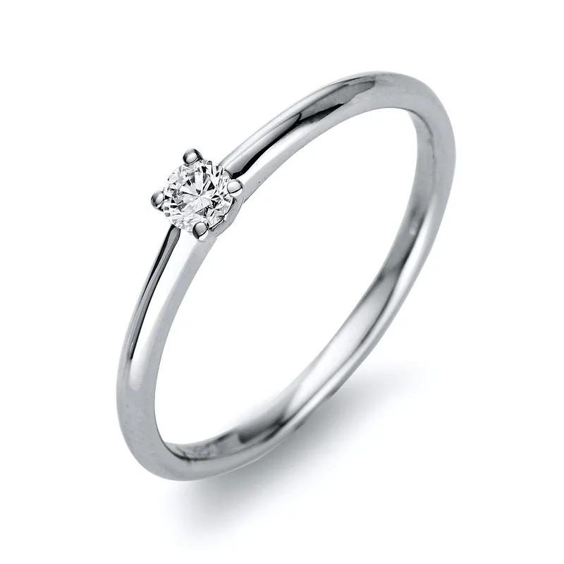 Diamond Group Μονόπετρο Δαχτυλίδι με Διαμάντι Brilliant από Λευκό Χρυσό 18 Καρατίων DDX398