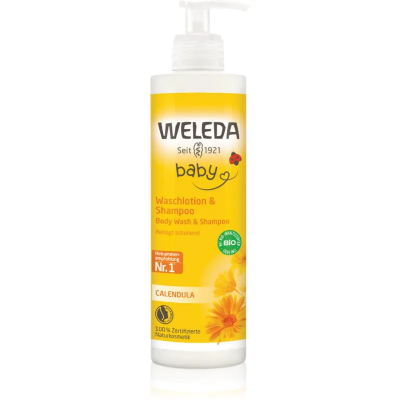 Weleda Baby σαμπουάν και τζελ πλυσίματος 2 σε 1 για παιδιά Calendula officinalis 400 ml