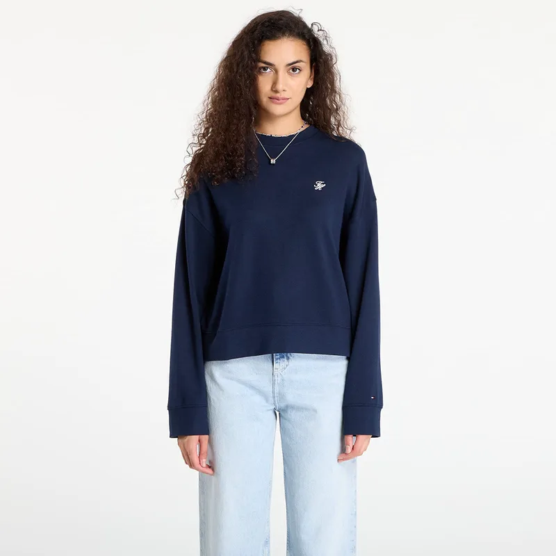 Φούτερ Tommy Hilfiger Script Pique Sweatshirt Blue M