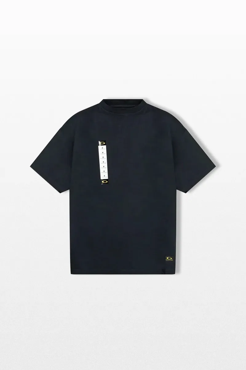 BALENCIAGA Ανδρικό Μαύρο Printed Label T-Shirt