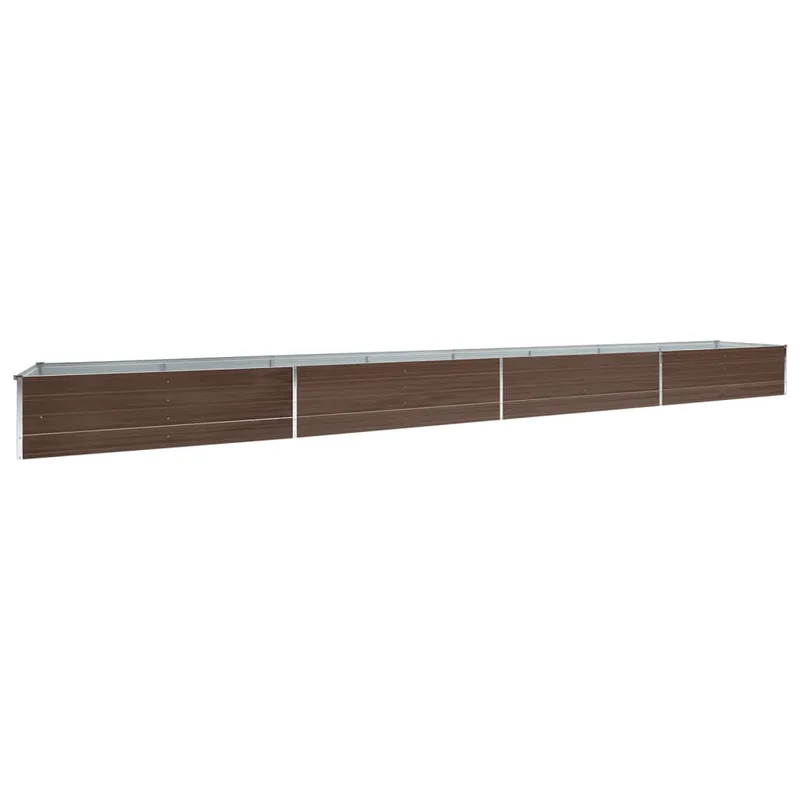 vidaXL Ζαρντινιέρα Υπερυψωμένη Καφέ 600x80x45 εκ. Γαλβαν. Χάλυβας