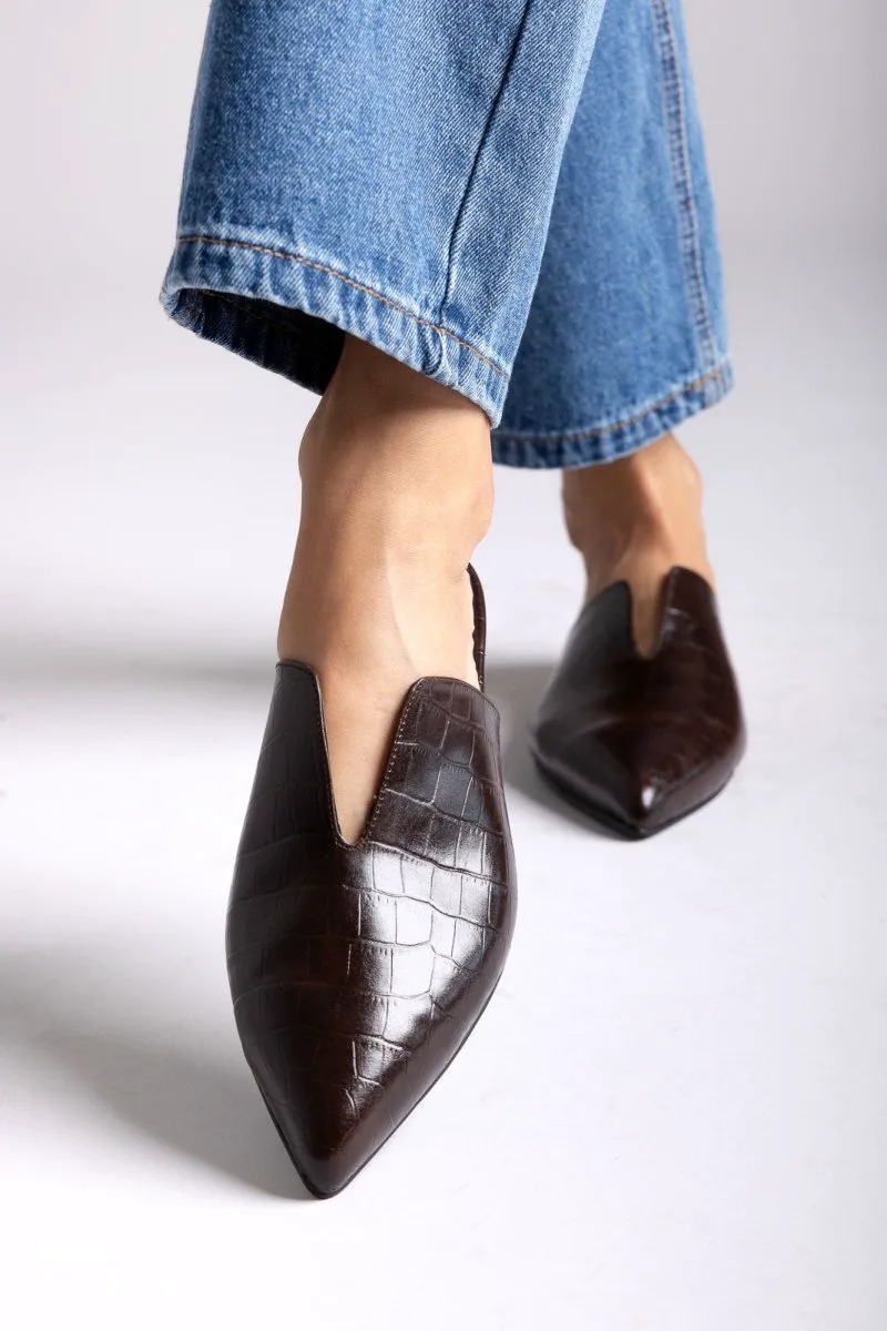 TFP Comfort Mules - 22 (κροκό) - Brown Croc