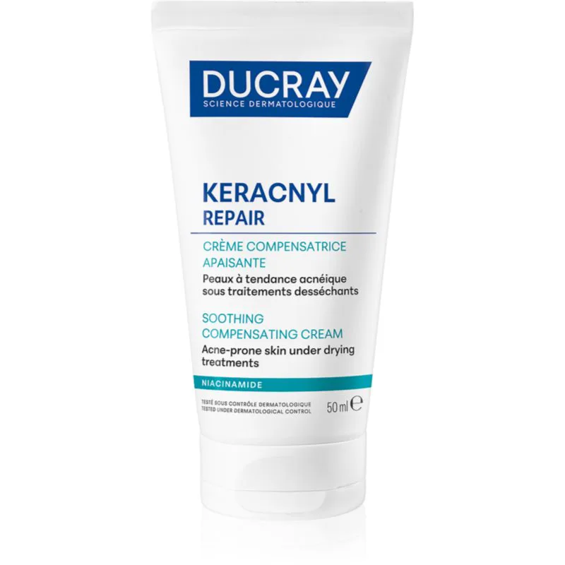 Ducray Keracnyl Repair Soothing Compensating Cream καταπραϋντική και ενυδατική κρέμα για ευαίσθητη επιδερμίδα με τάση για ακμή 50 ml