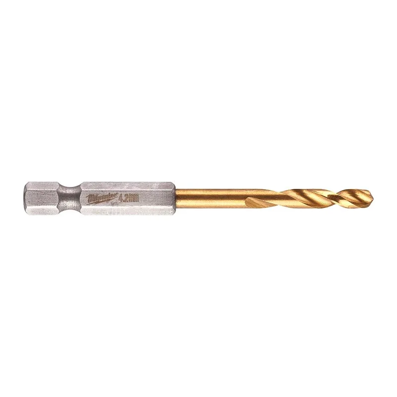 Τρυπάνι Αέρος Τιτανίου 1/4" Φ4.2mm MILWAUKEE HSS-G TIN RED HEX