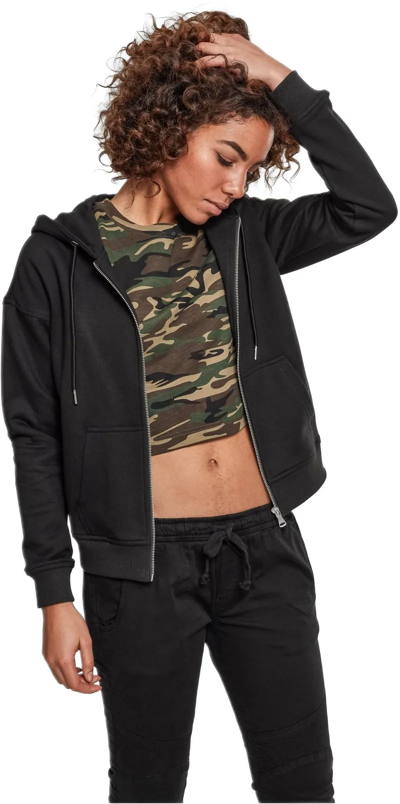 Ladies Classic Zip Hoody Urban Classics TB1982-00007 black