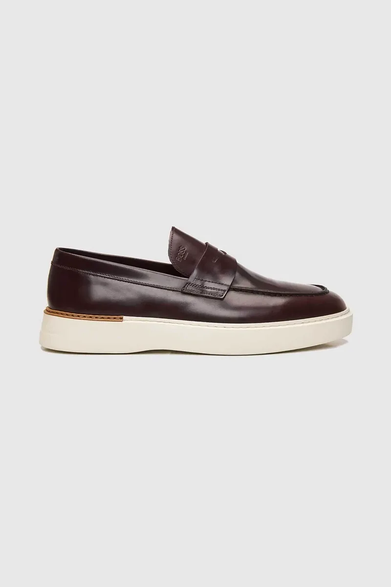 Boss Shoes ανδρικά δερμάτινα loafers - D7864 Καφέ