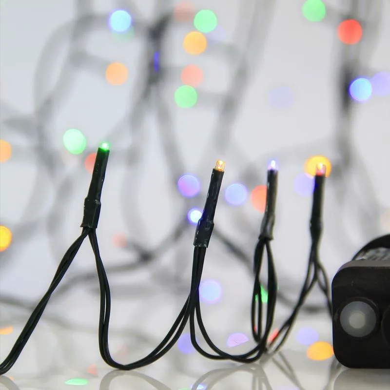 200 Λαμπάκια LED Πολύχρωμα με Πράσινο Καλώδιο