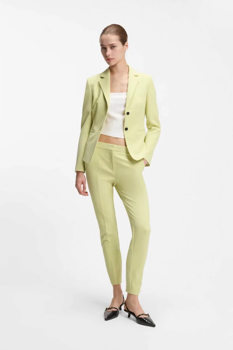 Hugo Boss γυναικείο παντελόνι μονόχρωμο Slim Fit "Hagonia" - 50539991 Πράσινο Lime