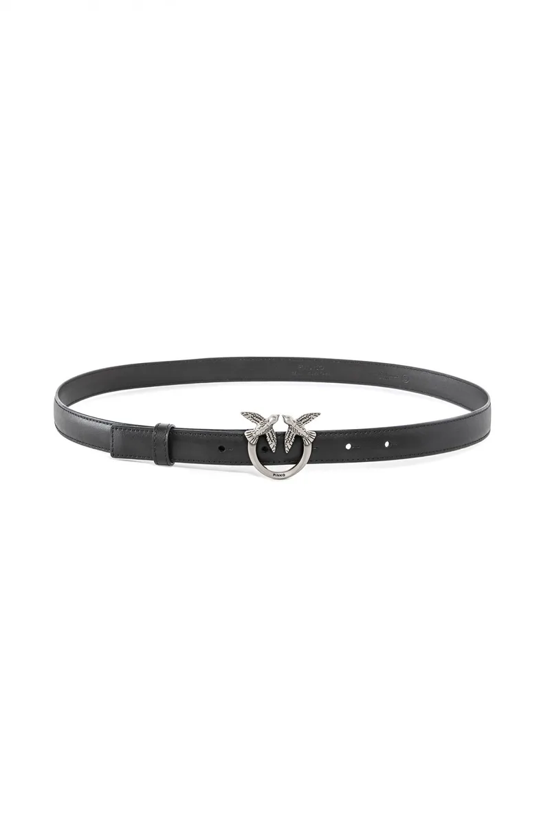 PINKO ΖΩΝΗ LOVE BERRY H2 BELT ΑΓΚΡΑΦΑ ΑΣΗΜΙ-ΜΑΥΡΟ