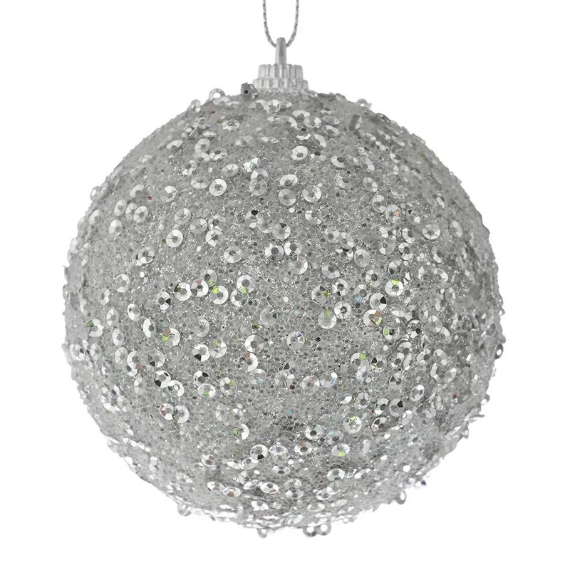 Σετ Μπάλες 6τμχ Πλαστικές Ασημί Glitter iliadis 8εκ. 79427 (Σετ 2 Τεμάχια) (Υλικό: Πλαστικό, Χρώμα: Ασημί ) - Iliadis - il_79427