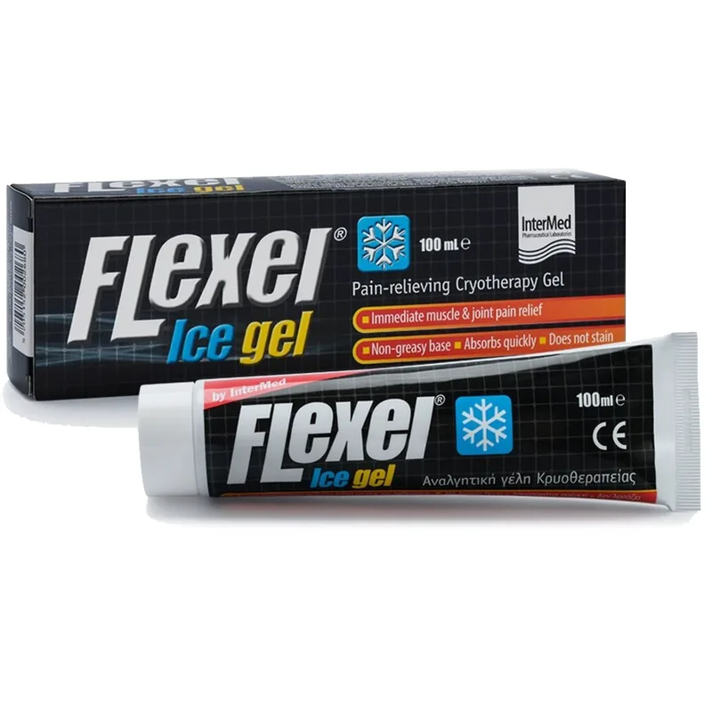 Intermed Flexel Ice Gel Αναλγητική Γέλη Κρυοθεραπείας για Γρήγορη Ανακούφιση Από τον Πόνο σε Μύες & Αρθρώσεις 100ml