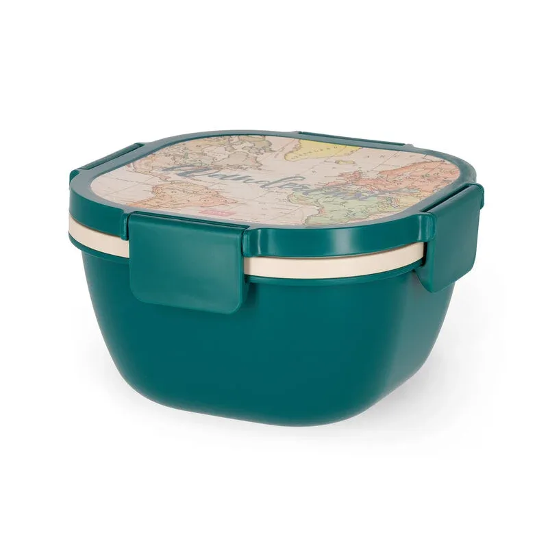 ΔΟΧΕΙΟ ΦΑΓΗΤΟΥ TRAVEL 1700ml ΜΕ 2 ΕΠΙΠΕΔΑ - ΔΙΑΧΩΡΙΣΤΙΚΟ ΚΑΙ ΠΙΡΟΥΝΙ - TRAVEL