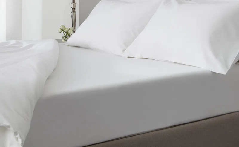 Σετ Σεντόνια ΚΟΜΒΟΣ Satin Plain TC300 100% Cotton 250x280 Λευκο