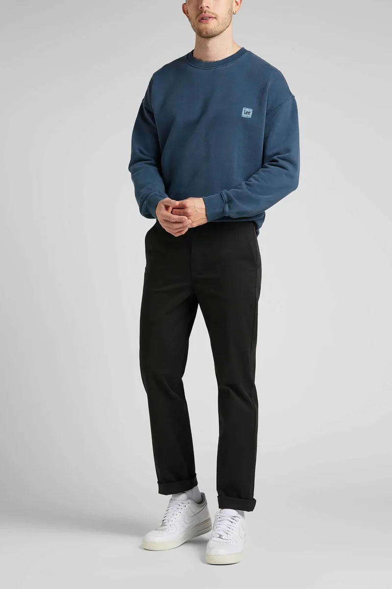 Lee® ανδρικό παντελόνι chino μονόχρωμο Regular Fit - L71FTY01-** Μαύρο