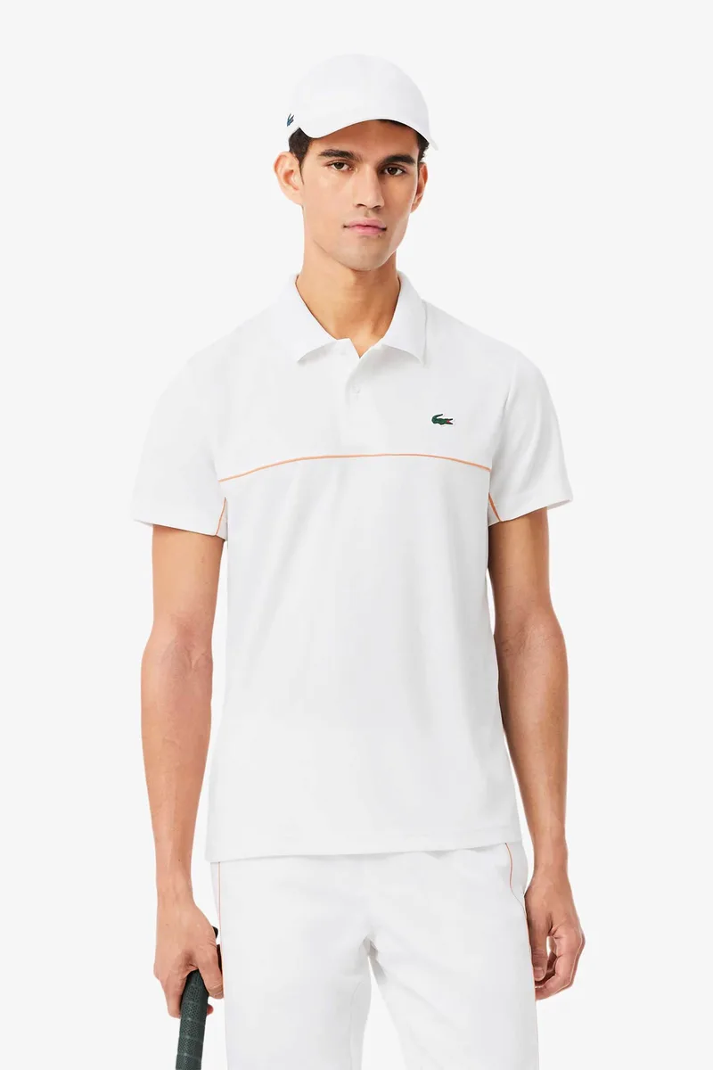 Lacoste ανδρική μπλούζα πόλο πικέ με λογότυπο Regular Fit - DH0260 Λευκό