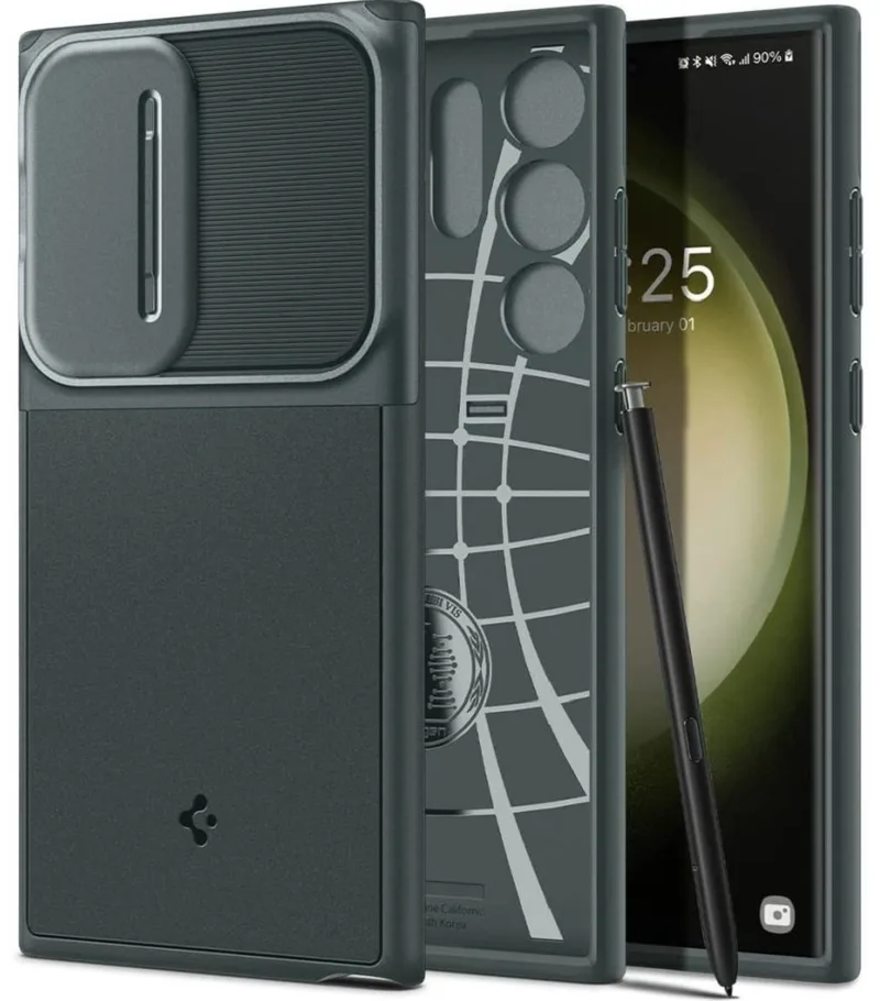 Spigen Optik Armor Θήκη με Κάλυμμα για την Κάμερα - Samsung Galaxy S23 Ultra - Abyss Green (ACS06081)