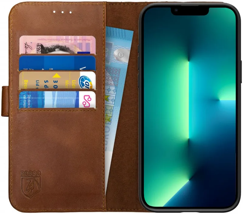 Κόκκινο Deluxe Δερμάτινη Θήκη Πορτοφόλι Apple iPhone 13 Pro Max - Brown (8719246319990)