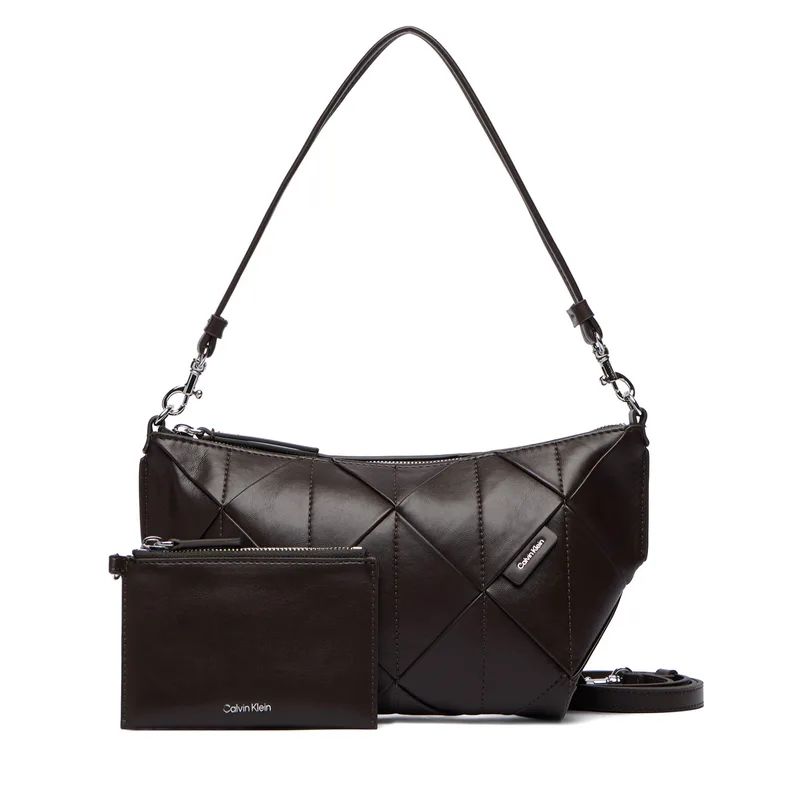 Τσάντα Calvin Klein Woven Shoulder Bag LV04F3546G Καφέ