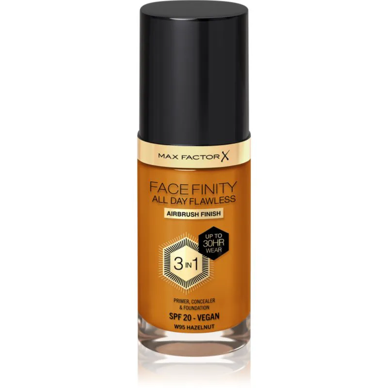 Max Factor Facefinity All Day Flawless μακράς διαρκείας μεικ απ SPF 20 απόχρωση W95 Hazelnut 30 ml