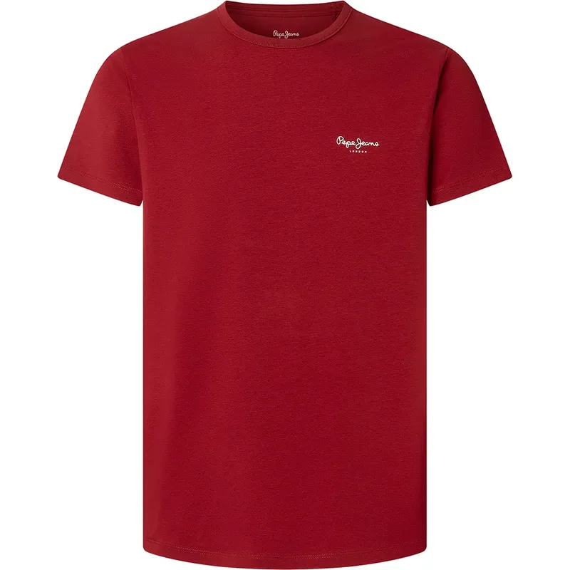 Pepe Jeans Ανδρική Μπλούζα Original Basic 3N T-Shirt PM5010180-287 Μπορντό