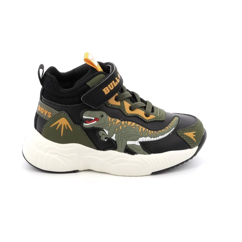 Παιδικό Αθλητικό Μποτάκι για Αγόρι Bull Boys T-rex Scarpa με Φωτάκια On/Off Χρώματος Μαύρο DNAL4571A00