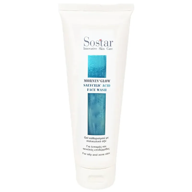 Sostar Mornin' Glow Salycilic Acid Face Wash Αφρώδες Gel Καθαρισμού Προσώπου με Σαλικυλικό Οξύ για Λιπαρές & Ακνεϊκές Επιδερμίδες 150ml