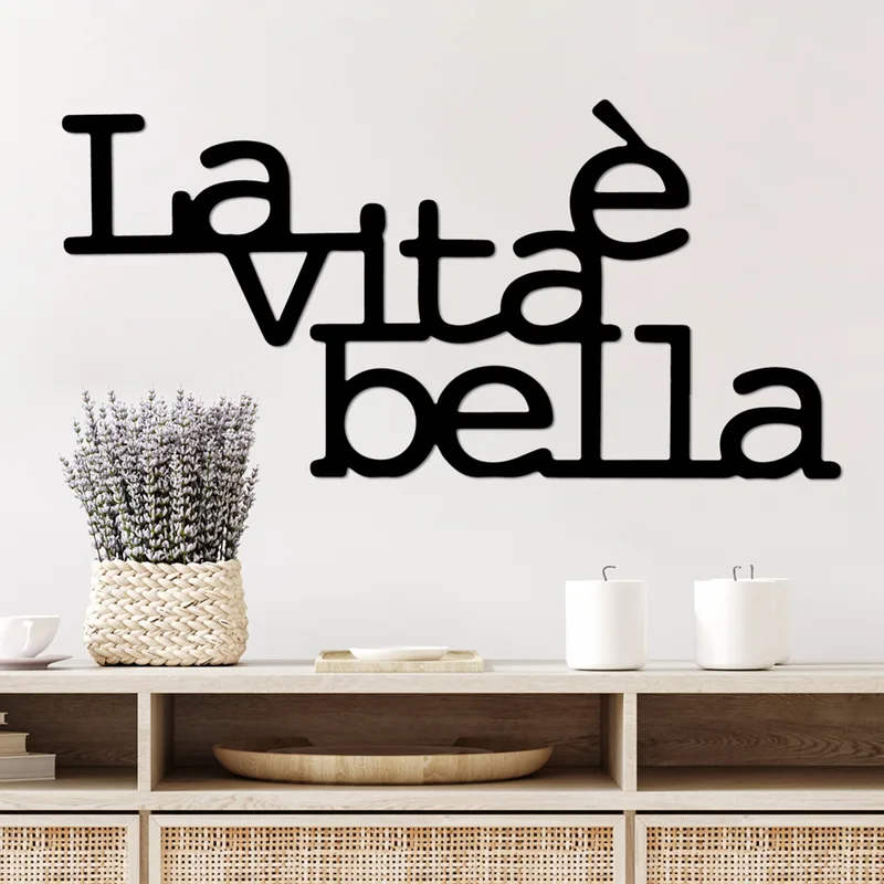 Μεταλλικό Διακοσμητικό Τοίχου Vita E Bella 1 891Tnl3481 60x30 cm