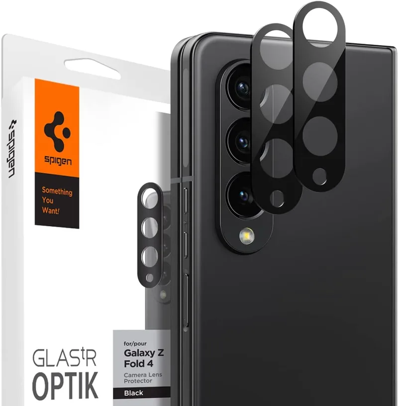 Spigen GLAS.tR OPTIK Camera Lens Protector - Samsung Galaxy Z Fold4 - 2 Τεμάχια - Black (AGL05428)