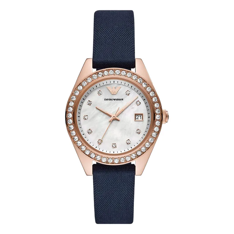 EMPORIO ARMANI Leo Blue Fabric Strap AR11448