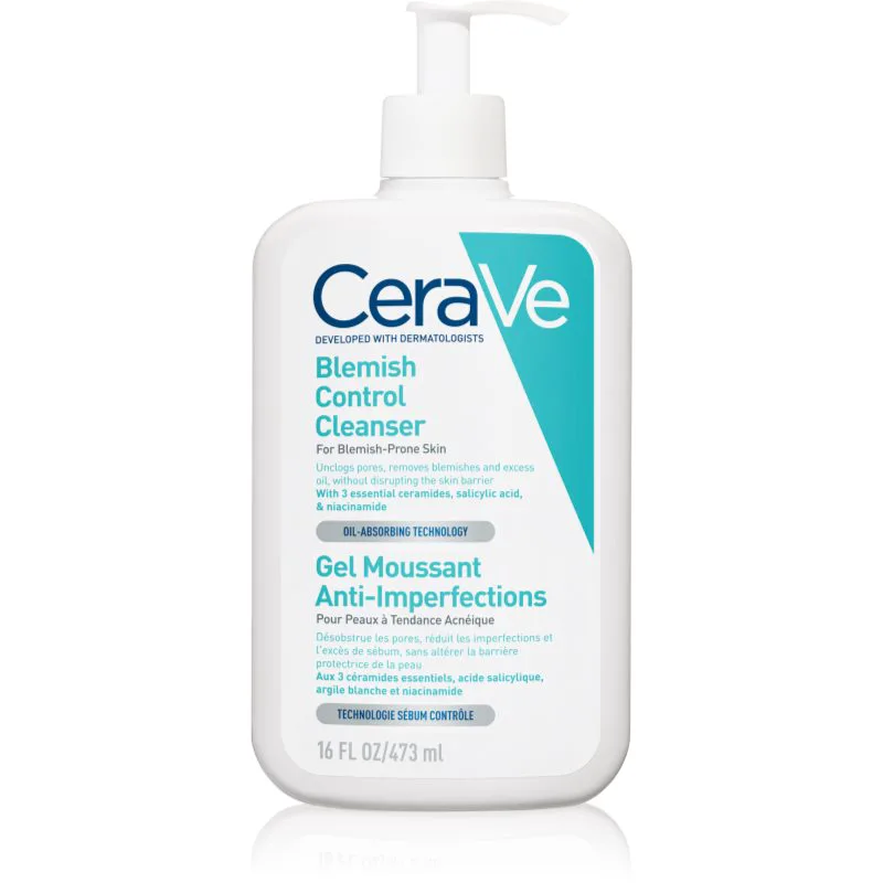 CeraVe Blemish Control τζελ καθαρισμού ενάντια στις ατέλειες της επιδερμίδας με ακμή 473 ml