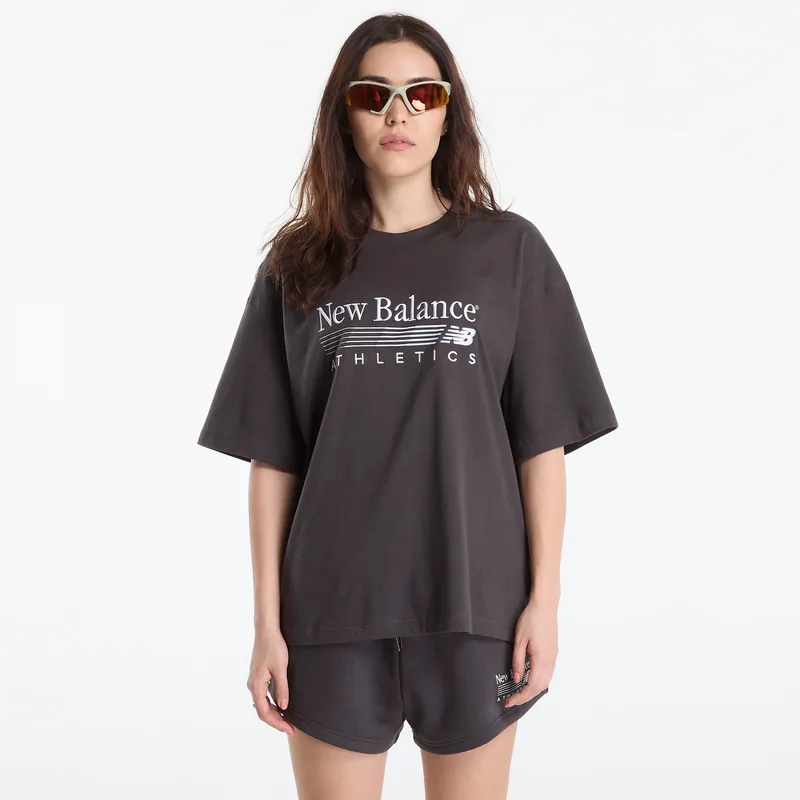 T-shirt New Balance Trackside Oversized T-Shirt Black Cement M