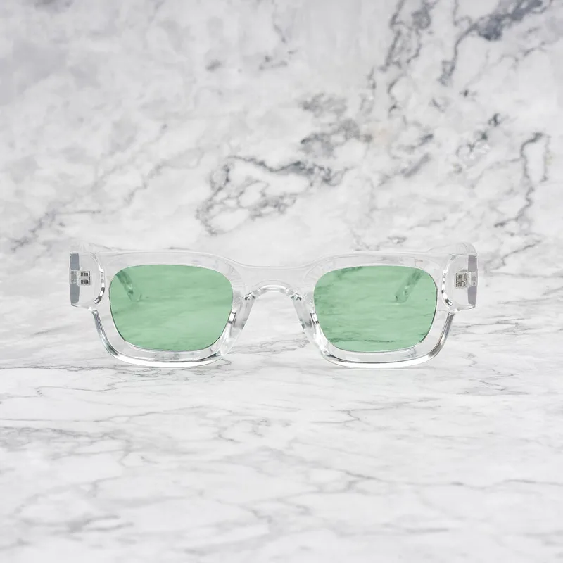 JIMMY Tinted Sunglasses | Clear | Bright Green Shades | Explicit Poets Sunglasses