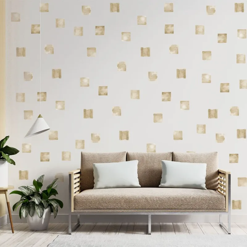 Αυτοκόλλητο τοίχου BEIGE WATERCOLOR SQUARES