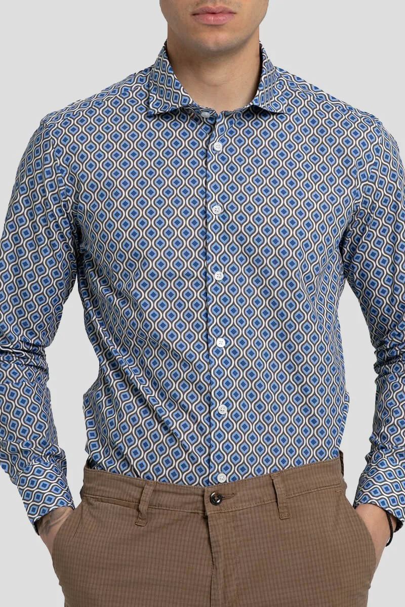 BASTONCINO Ανδρικό Μπλε Long-Sleeve Shirt