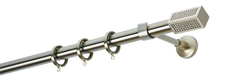 Κουρτινόβεργα Zogometal Easy Line E4139 Νίκελ Ματ Με Άκρα 01 Crystal