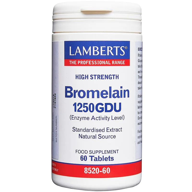 Lamberts Bromelain 1250GDU Συμπλήρωμα Διατροφής Ενζύμων Υποβοήθησης Πέψης με Αντιφλεγμονώδης Ιδιότητες που Συμβάλει στην Καλή Υγεία των Αρθρώσεων 60tabs