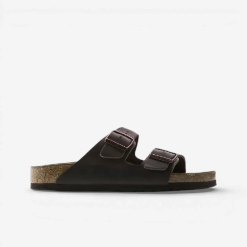 Σανδάλια χωρίς τακούνι BIRKENSTOCK Arizona Oiled Leather Habana