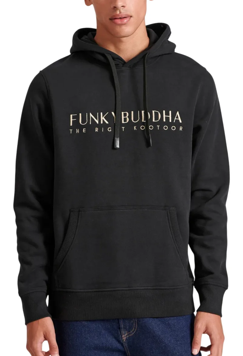 Μπλούζα Μακρυμάνικη Funky Buddha Με Κέντημα Στο Στήθος FBM010-006-06-BLACK Ανδρικό