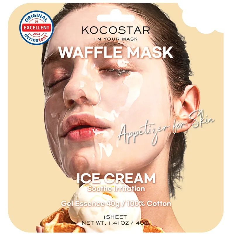 Kocostar Waffle Face Mask Ice Cream Soothe Irritation Εμποτισμένη Καταπραϋντική Μάσκα Προσώπου 1 Τεμάχιο, Κωδ 5605