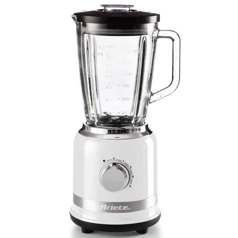 Μπλέντερ Ariete MODERNA 0585/01, 1000W, 4 λεπίδες, 1.5 l, 4 ταχύτητες + παλμός, γυάλινη κανάτα, Λευκό