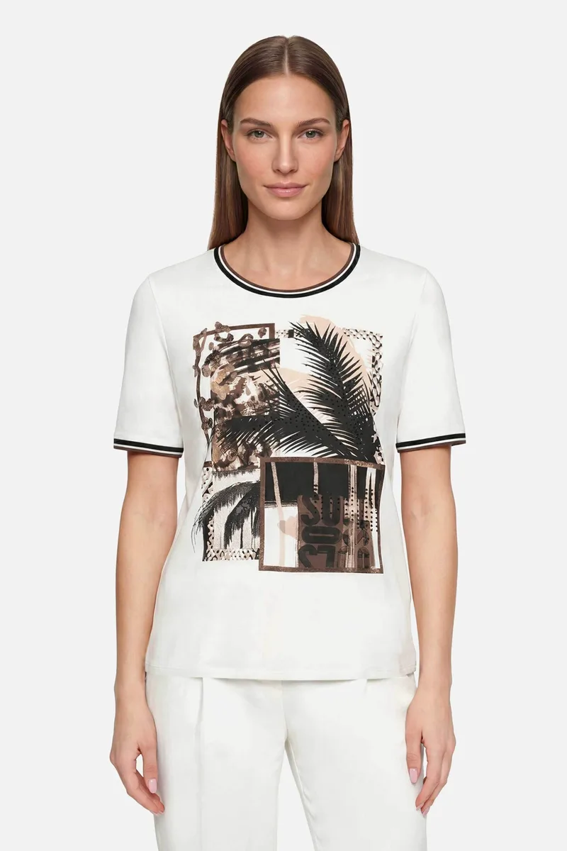 So Cosy γυναικεία μπλούζα με tropical print - 2443/8081 Εκρού