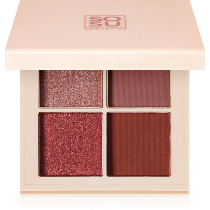 SOSU Cosmetics Eyeshadow Quad Παλέτα σκιών για τα μάτια απόχρωση Berry 4.8 γρ