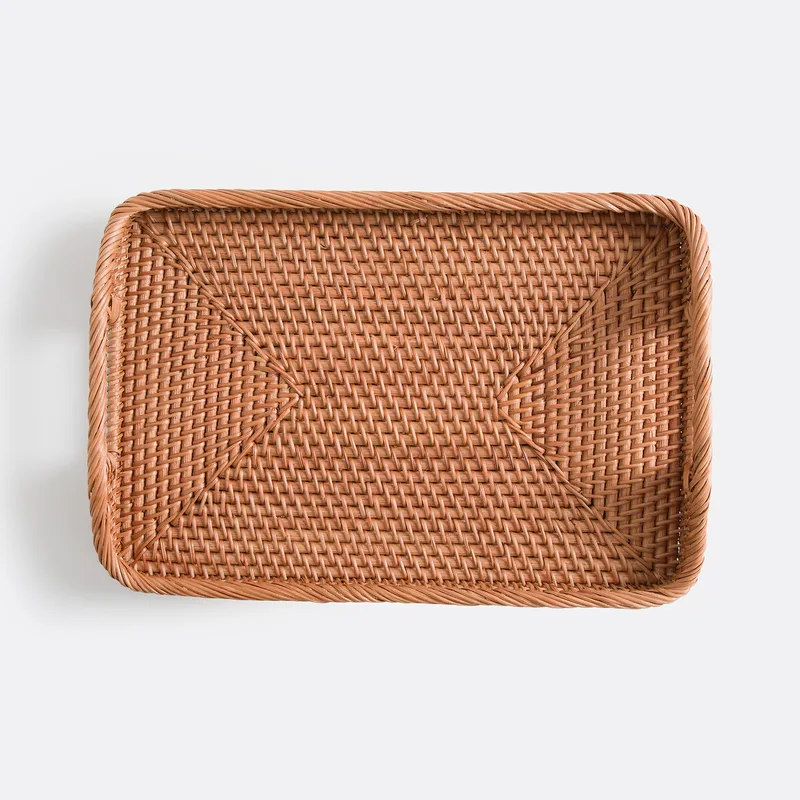 Ορθογώνιος πλεκτός δίσκος από ρατάν Μ28xΠ42cm