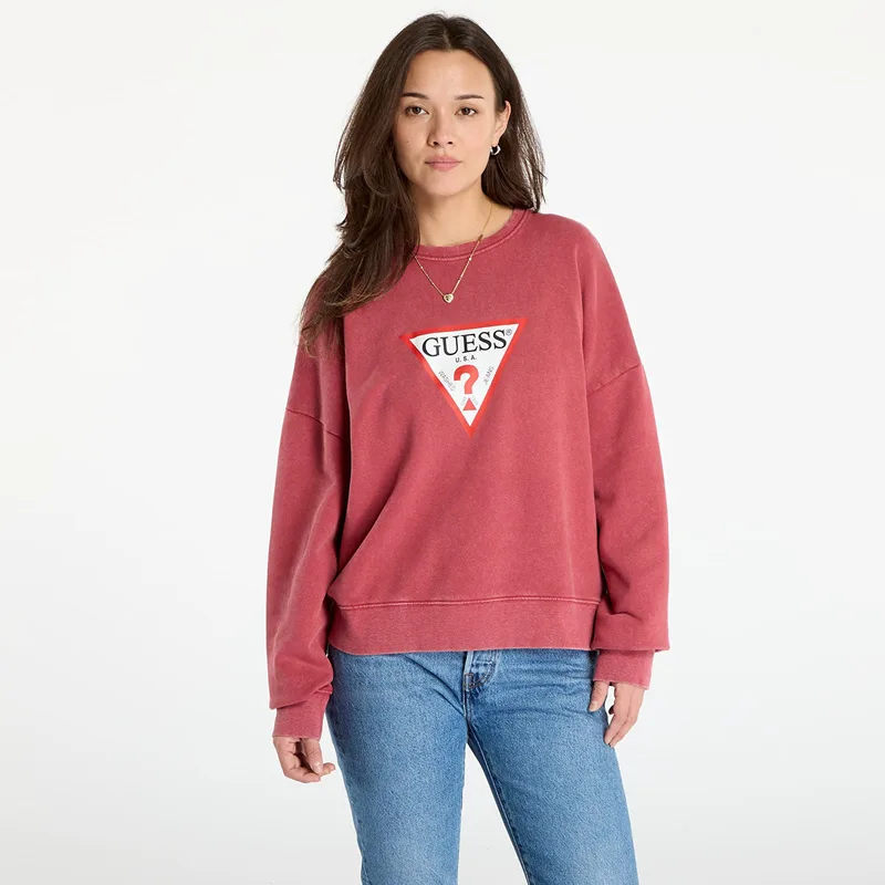 Φούτερ Guess Jeans Cn Os Iconic Tria Washed Red XS